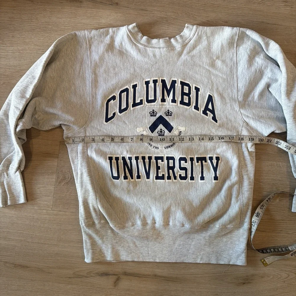 Vintage Champion Reverse Weave Columbia University Gray Sweatshirt Medium USA